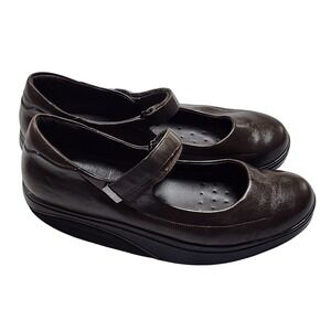MBT Sirima Mary Jane Brown Leather Walking Rocker Comfort Shoes Women's Size 11